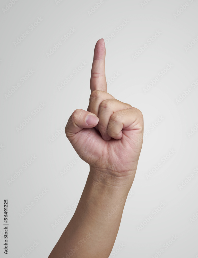 mans hand isolated on white background , with clipping path