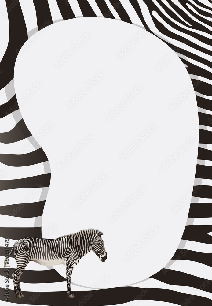 Border design with zebra skin pattern