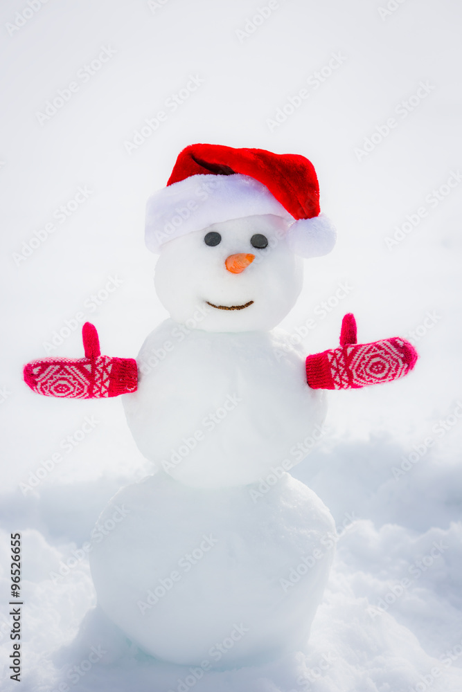 Children hands in red gloves against winter sky