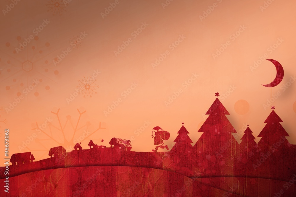 Composite image of christmas scene silhouette