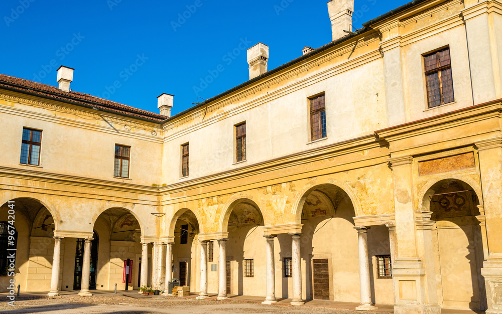 Details of Palazzo Ducale on Piazza Castello in Mantua - Italy