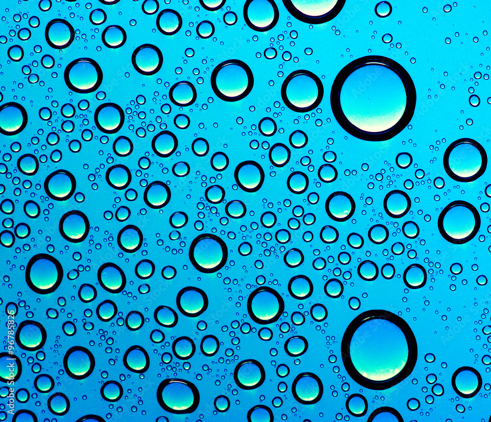  water drops on glass