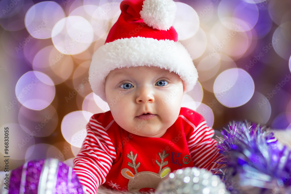 Baby boy in santa costume for Christmas