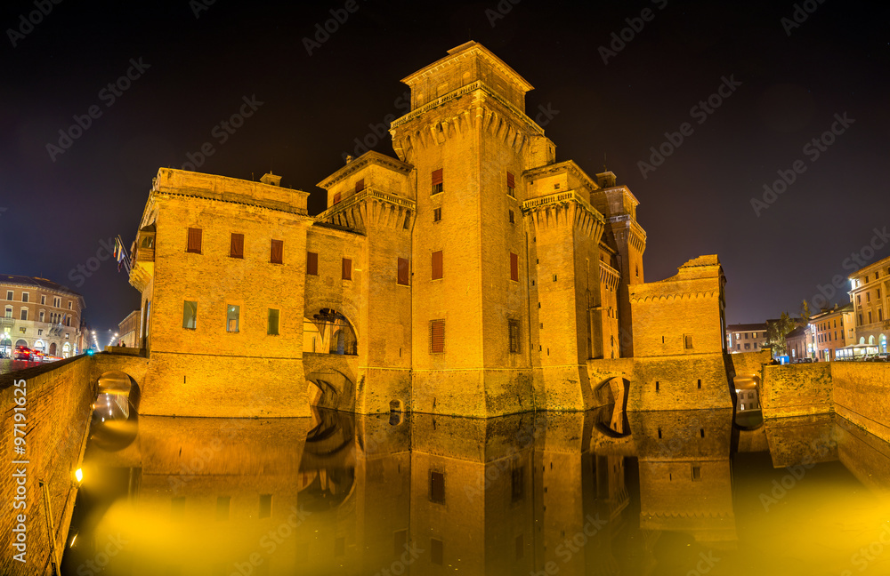 Castello Estense, a moated medieval castle in Ferrara