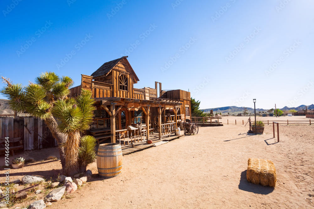 Pioneer town street and decorations