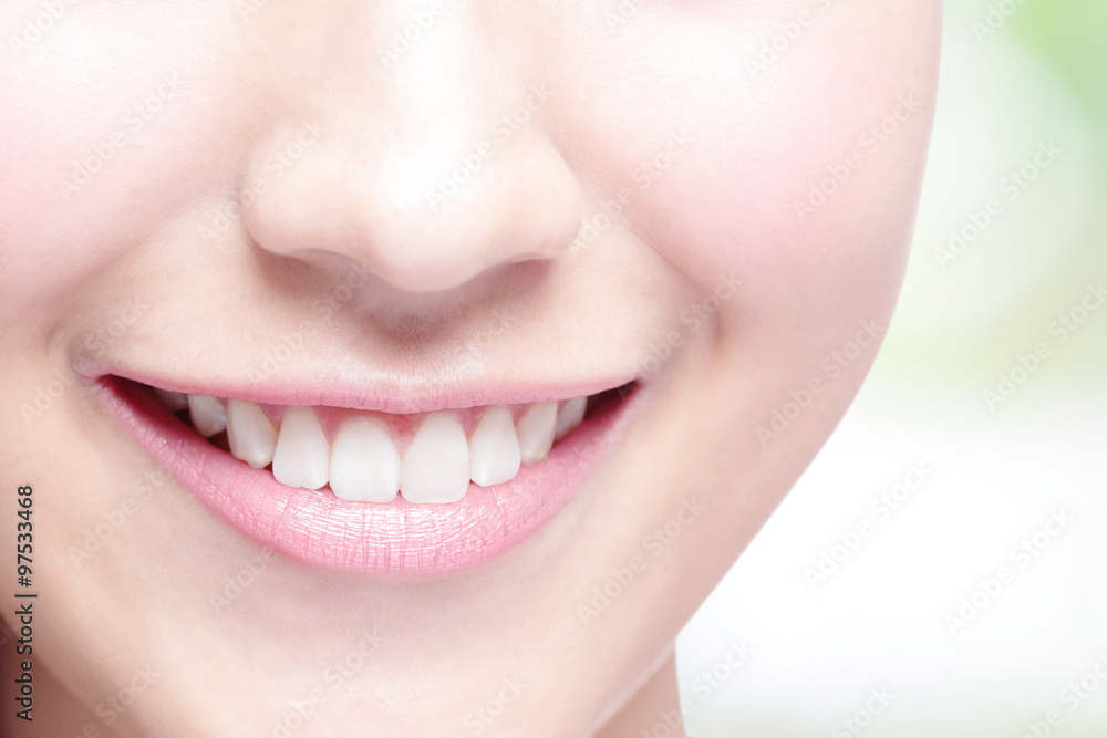 young woman health teeth