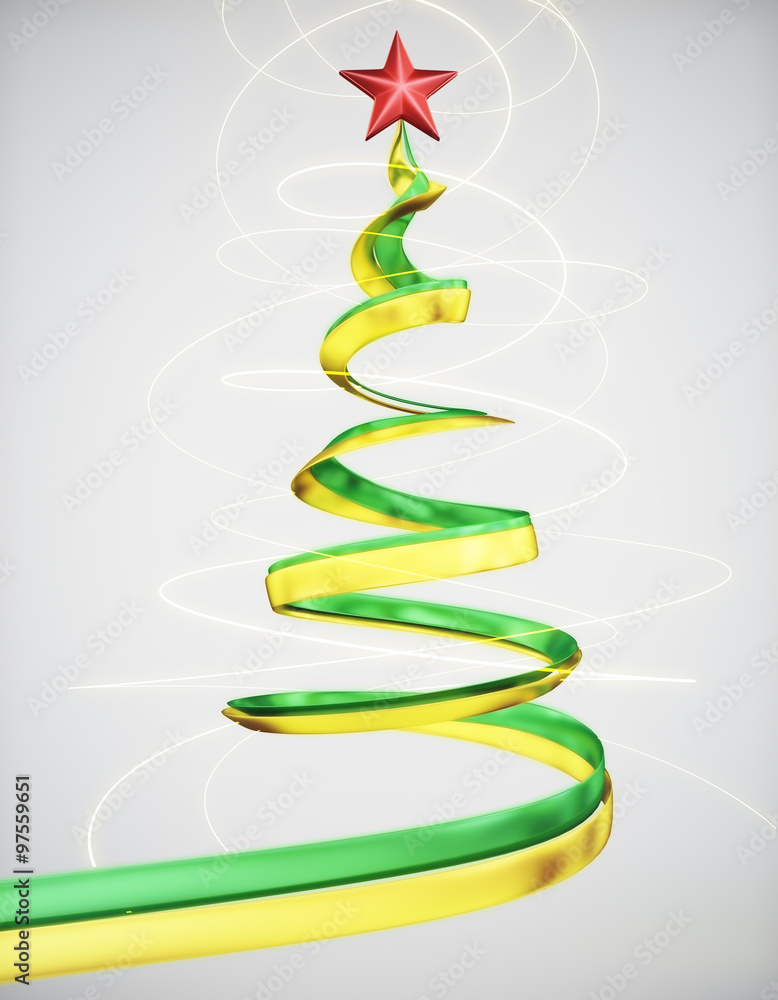 Concept christmas tree at white background