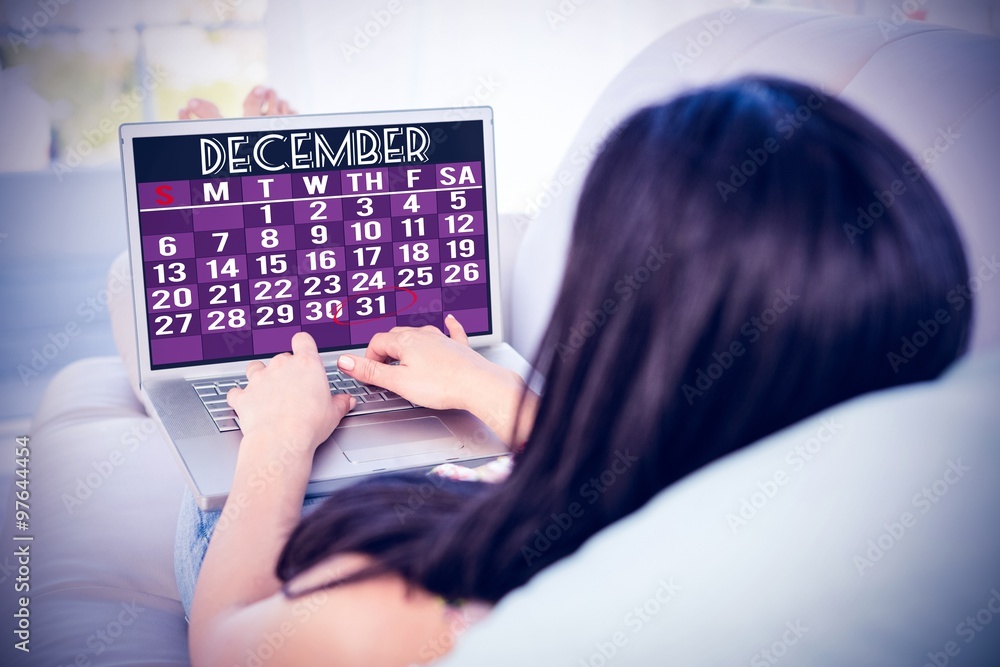 Composite image of december calendar