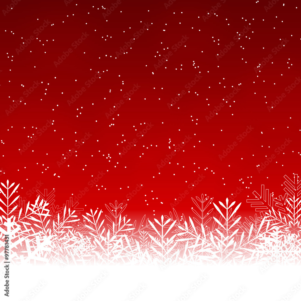 Abstract Beauty Christmas and New Year Background with Snow, Snowflakes. Vector Illustration