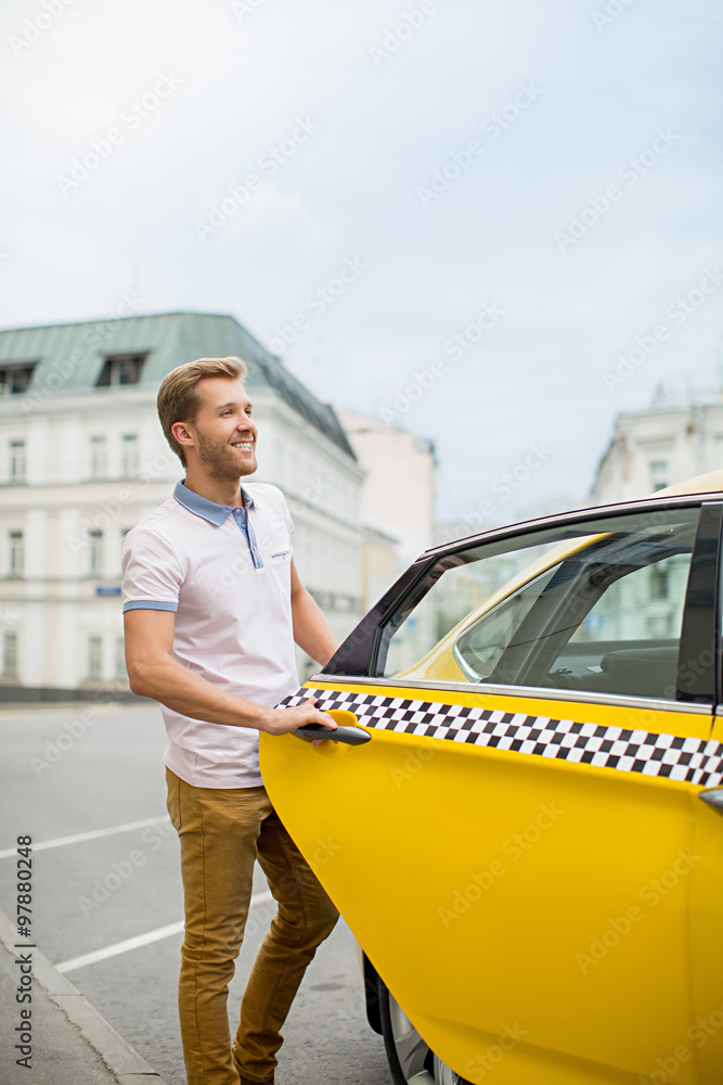 Man with taxi