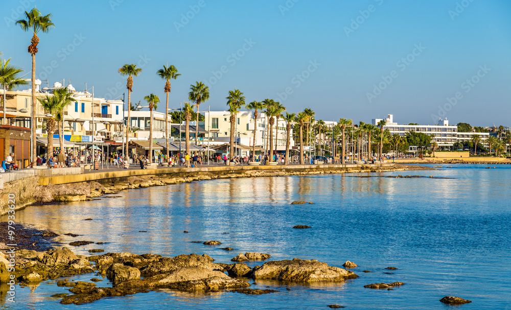 View of embankment at Paphos Harbour - Cyprus