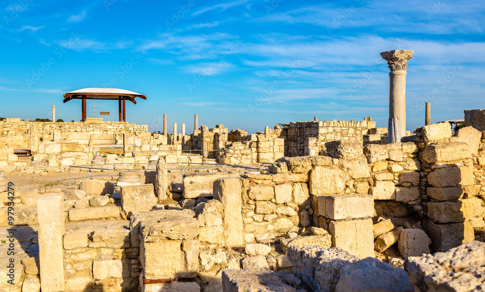 Ruins of Kourion, an ancient Greek city in Cyprus