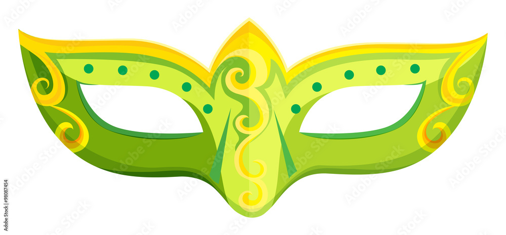 Party mask in green color