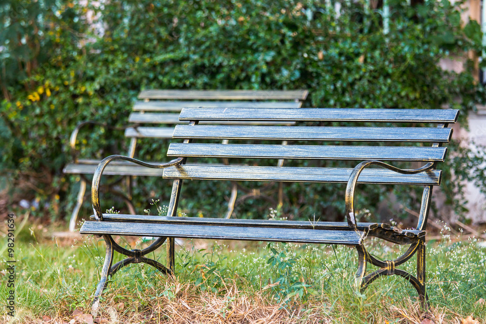 iron benches from the park