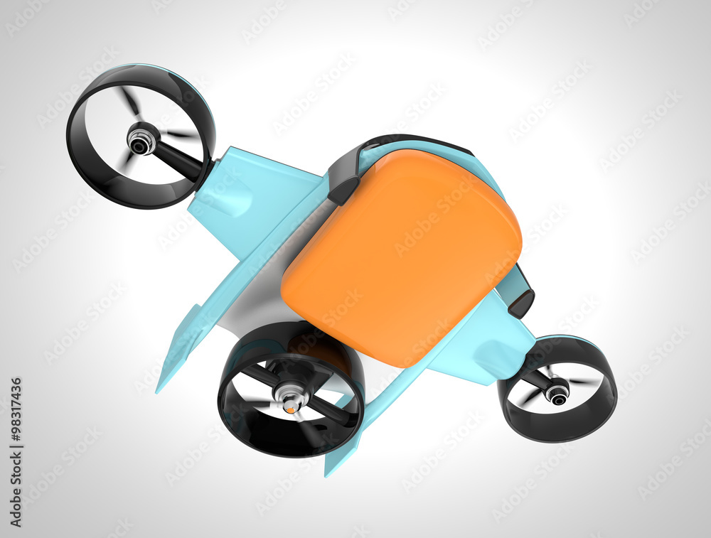 Hybrid drone with 2 mode to fly. lift up vertically and flying in horizon. Clipping path available.