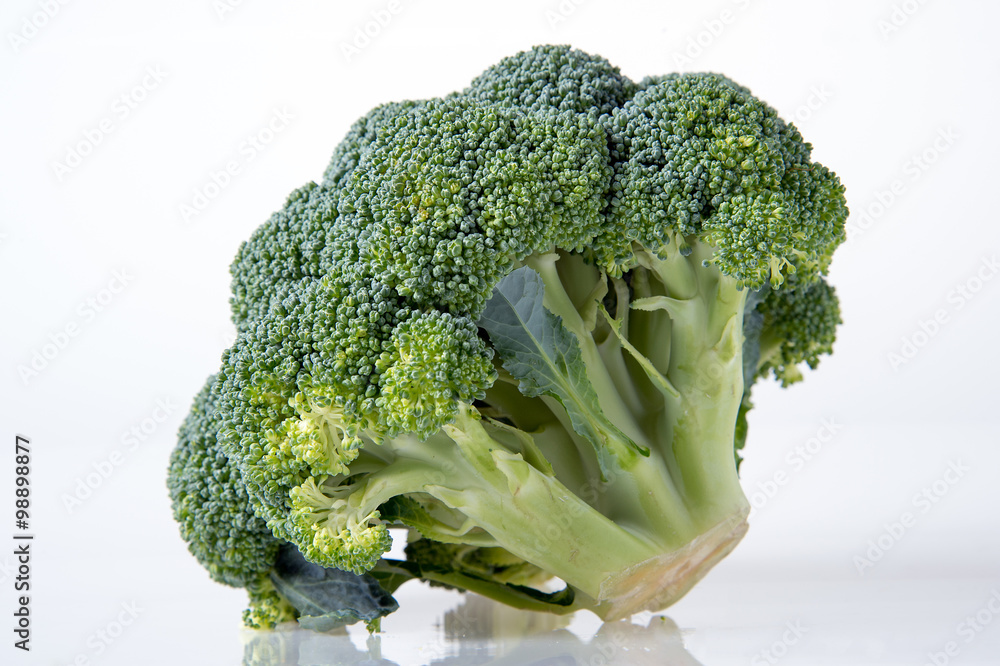 Vegetables broccoli on white background