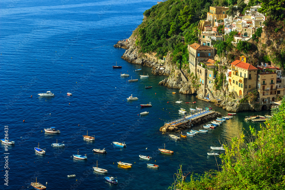 Panoramic view of Conca dei Marini,Amalfi coast,Italy,Europe