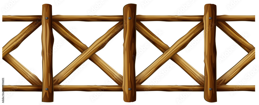 Wooden fence in simple design