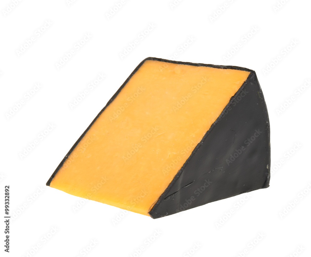 Cheddar cheese isolated on white background