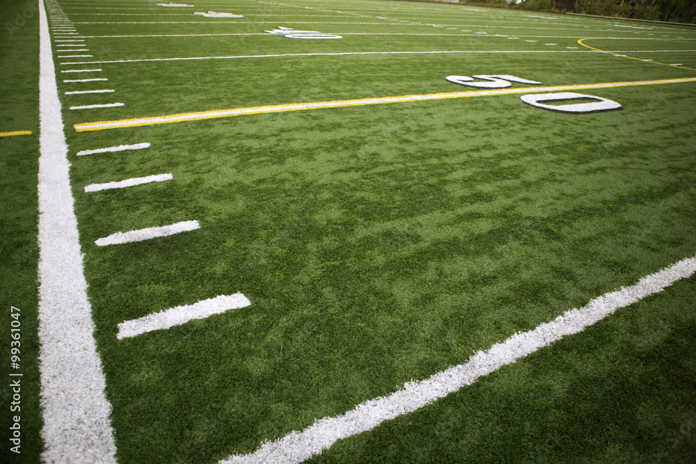 A slanted playing field , football concepts