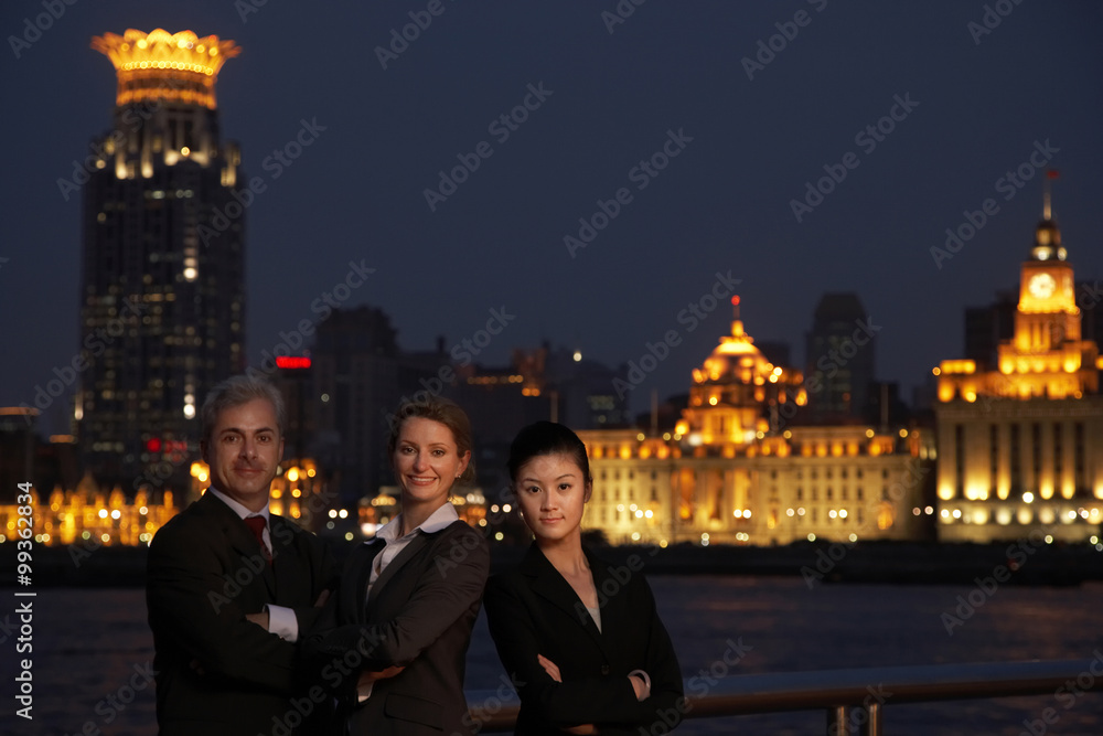 An international business team in Shanghai