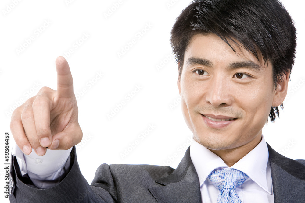 Young Businessman pointing by finger