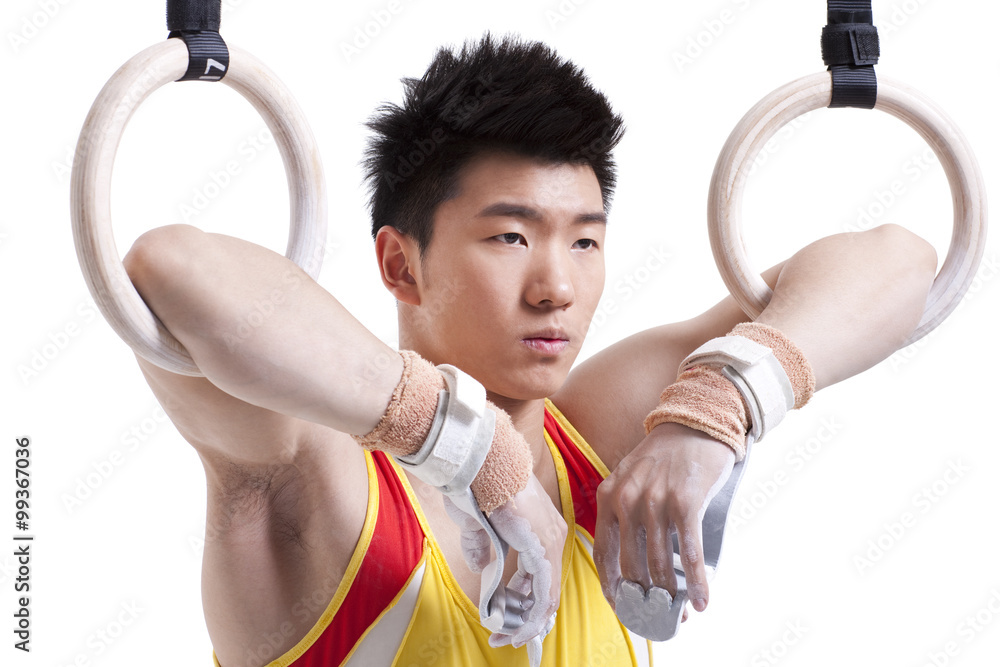 Gymnastic athlete and ring