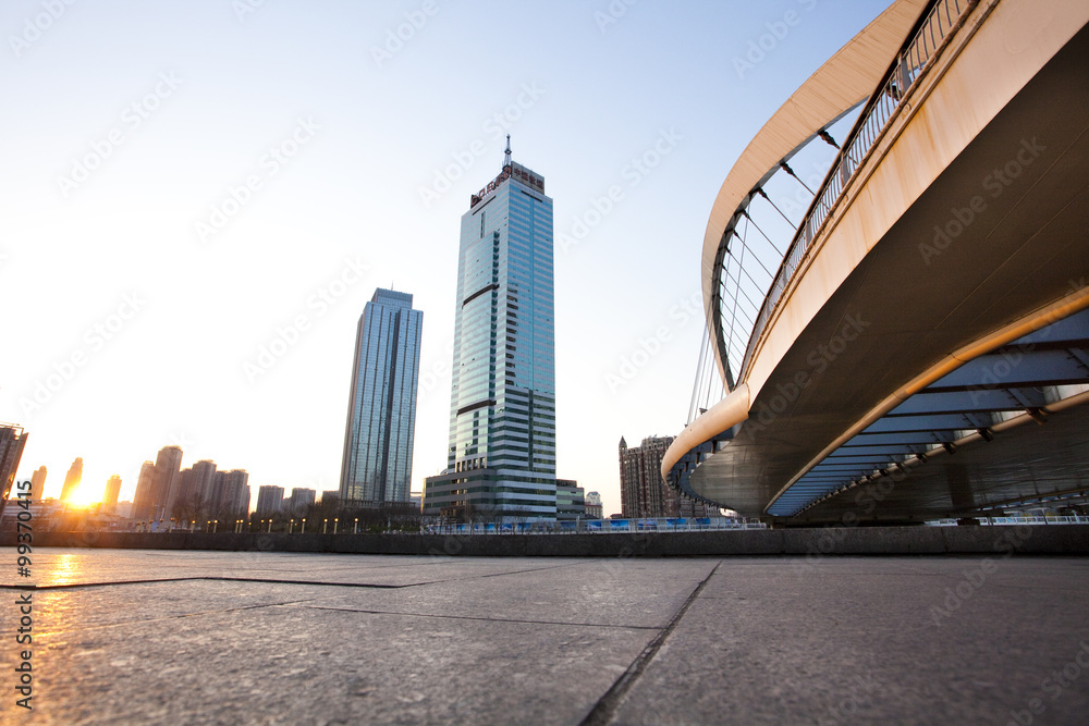 Overpass and buildings in Tianjin, China