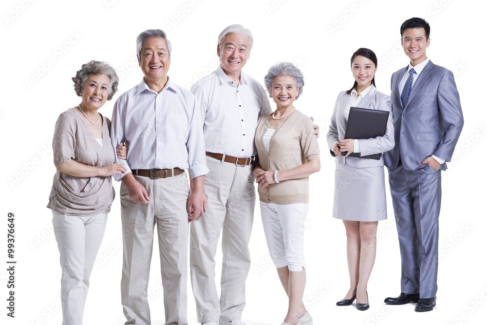 Senior couples with financial advisors