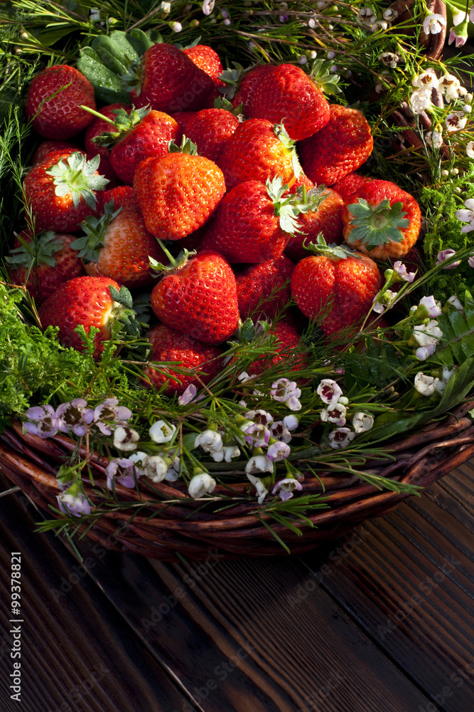 Strawberries in basket