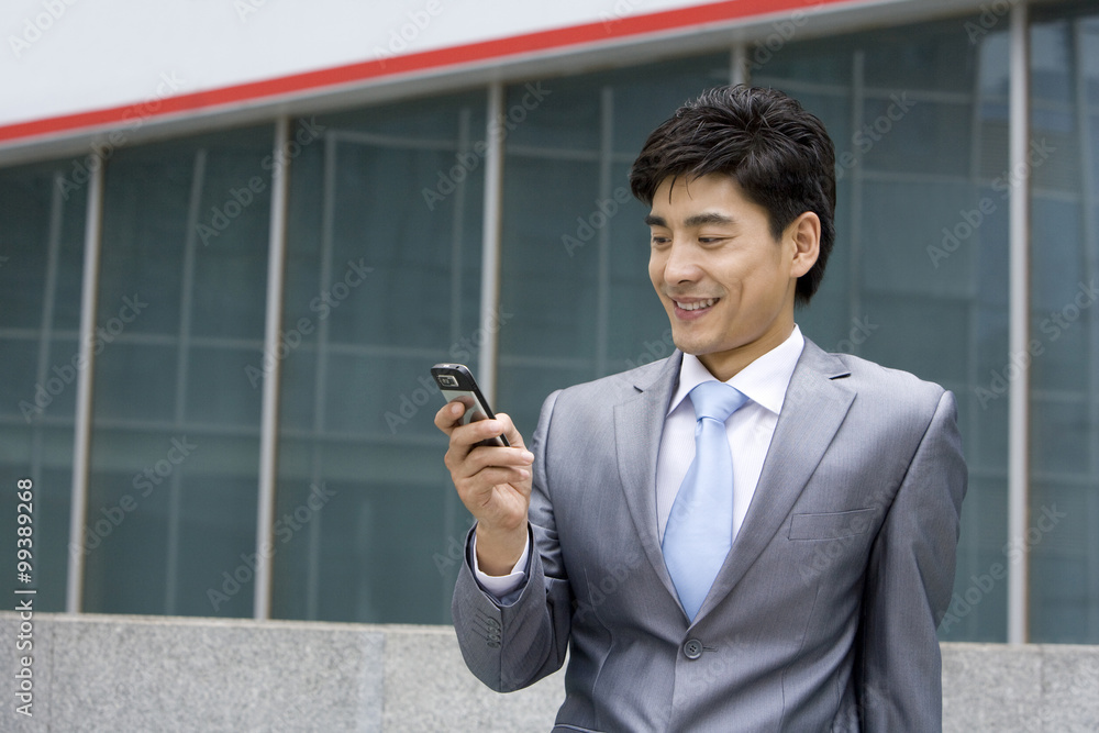 Businessman using cellphone