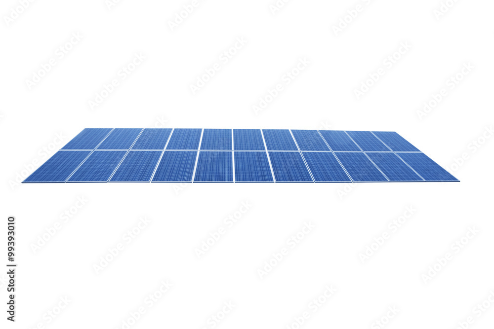 isolated blue solar panel against white