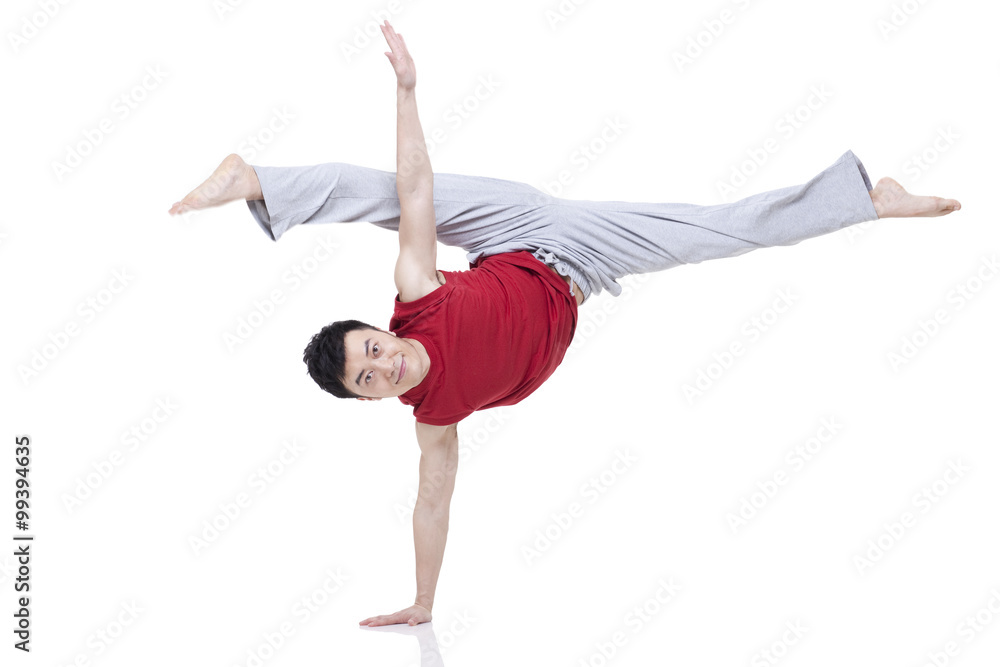 Young man doing yoga