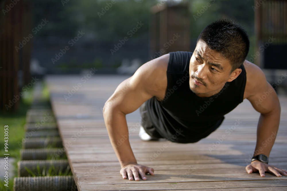 Man Doing Push-Ups