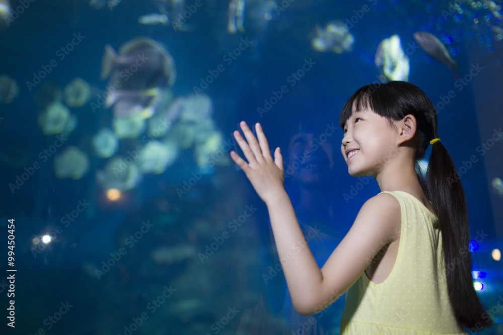 水族馆里的小女孩