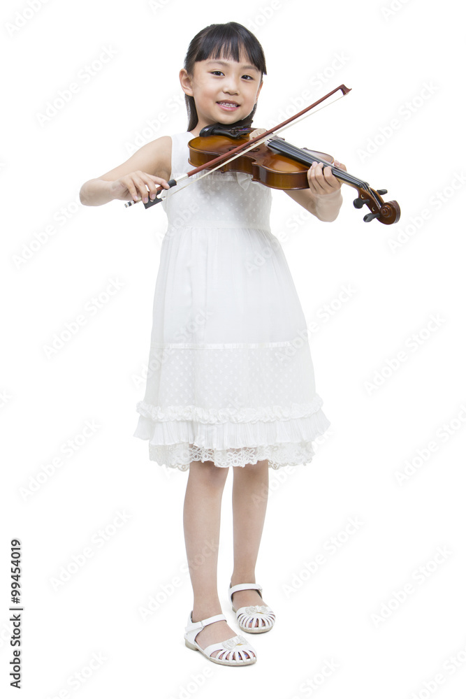 Little girl playing the violin