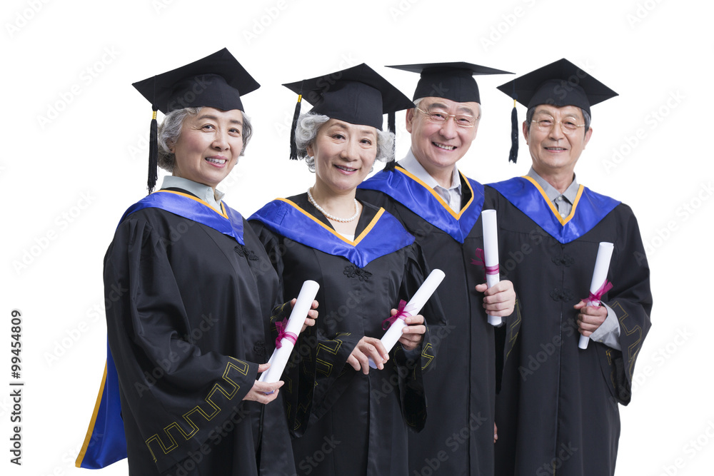 Senior students cheering for graduation