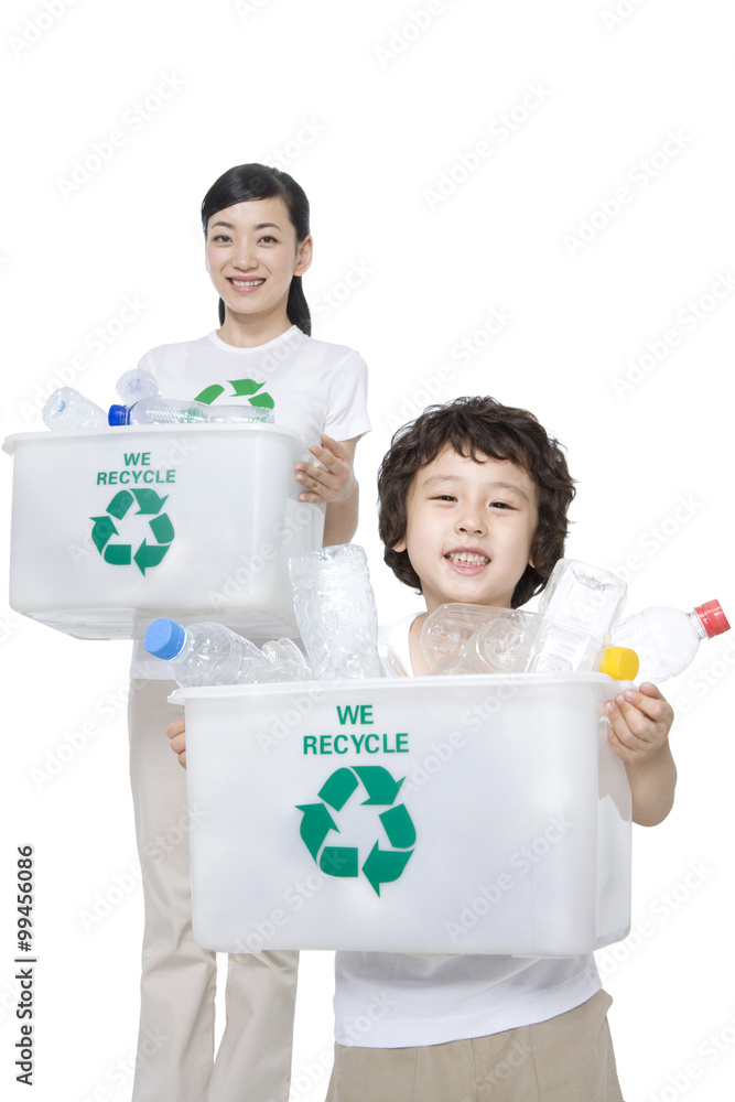 Portrait of an eco-friendly family