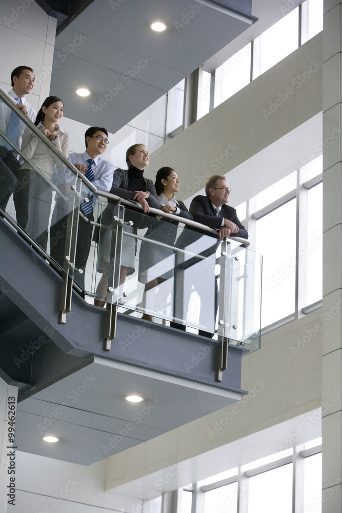 Officemates on the stairs