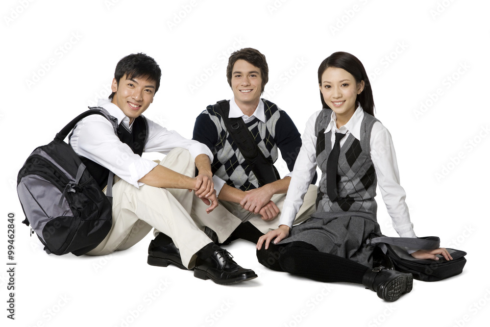 Students sitting on the floor