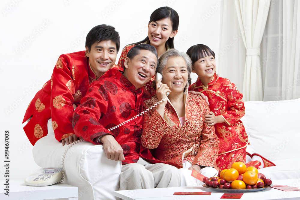 Family Celebrating Chinese New Year