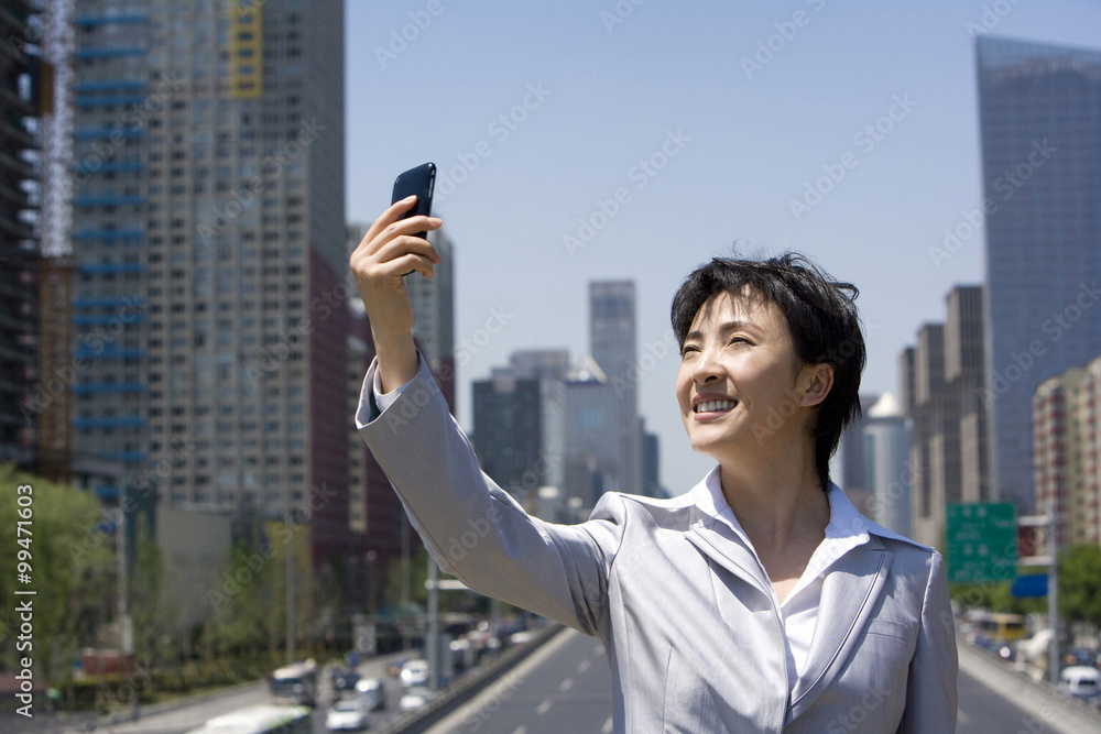 Businesswoman in an urban scene