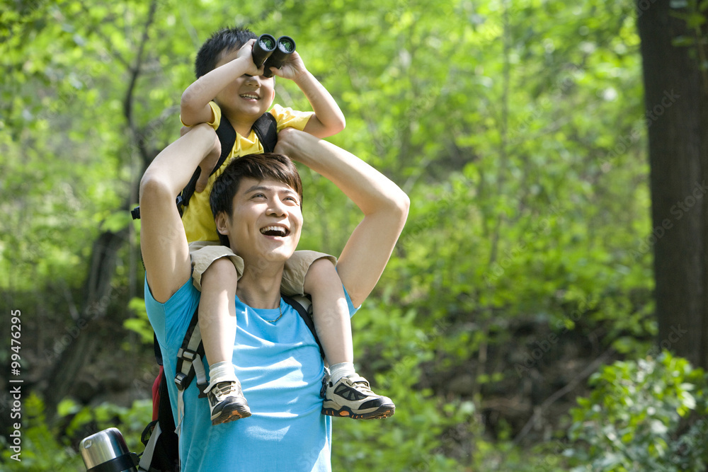 Father and son in the great outdoors