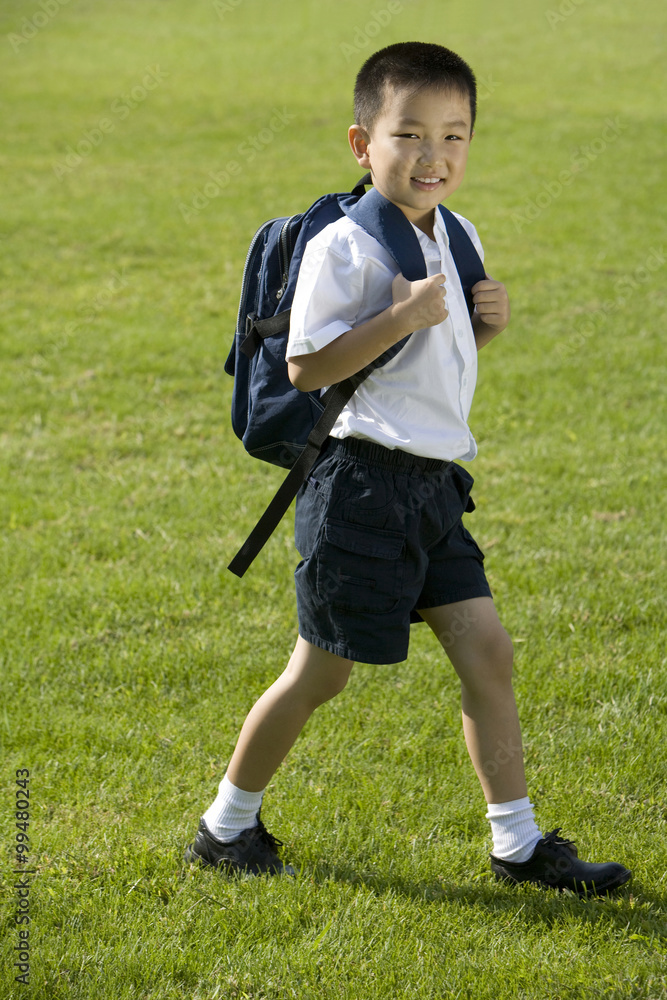 Elementary school student in the park