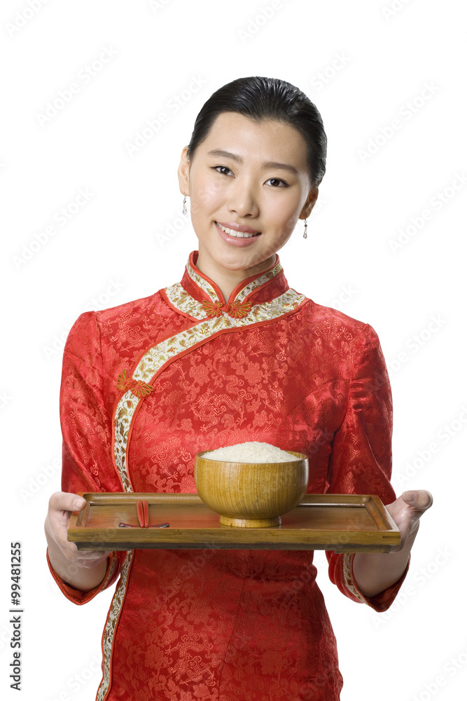 Server Carrying Rice