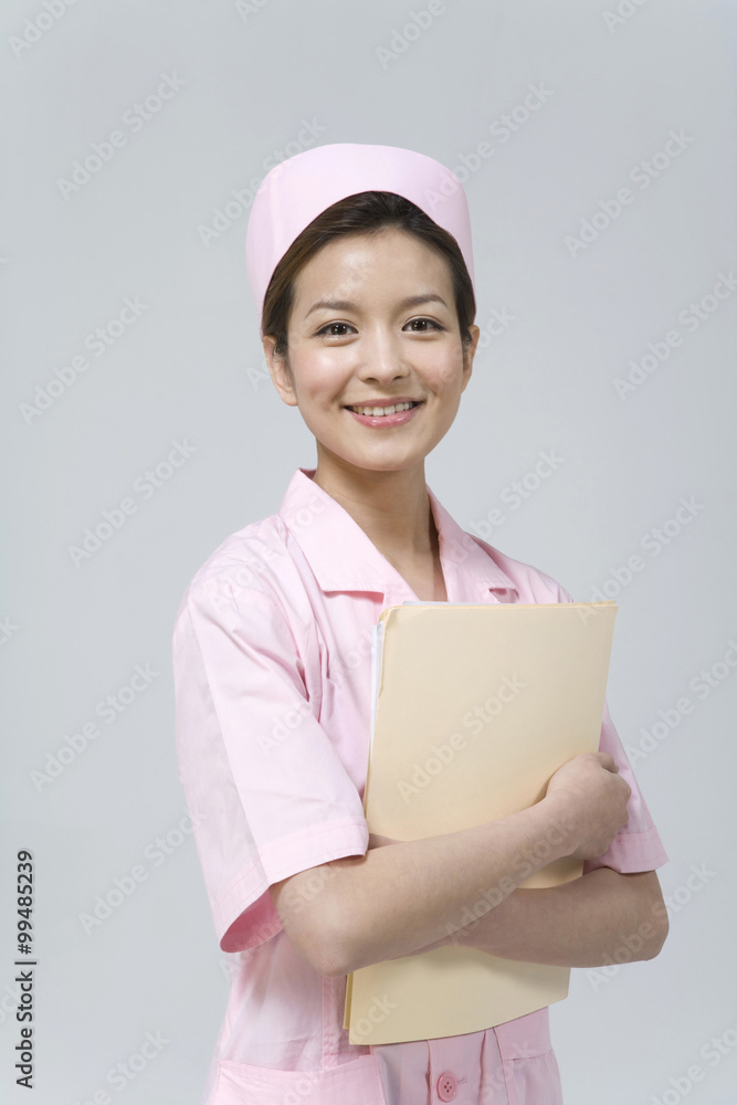 Nurse in pink uniform