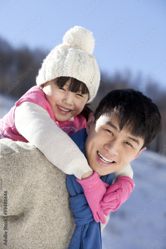 Father playing with daughter