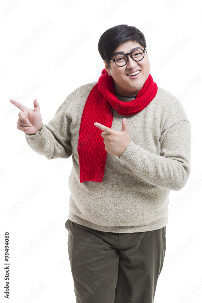 Happy young man celebrating Chinese New Year