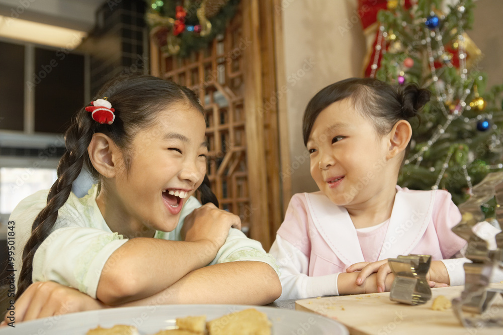 Girls Looking At Each Other Laughing