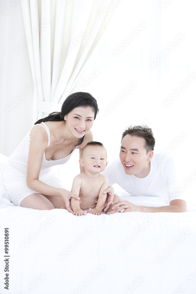 Joyful young family